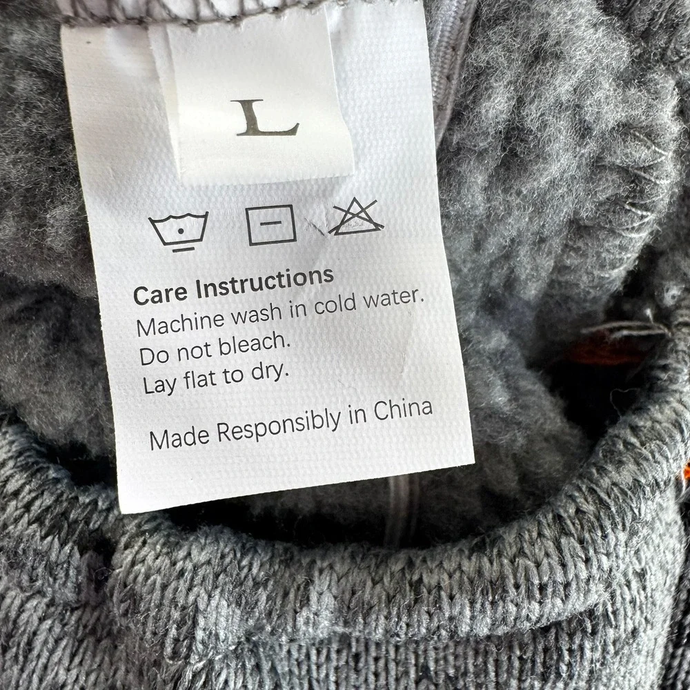 Dress Your Pet‎ With Love Gray Fleece Dog Sweater Vest Harness Zipper Large NEW